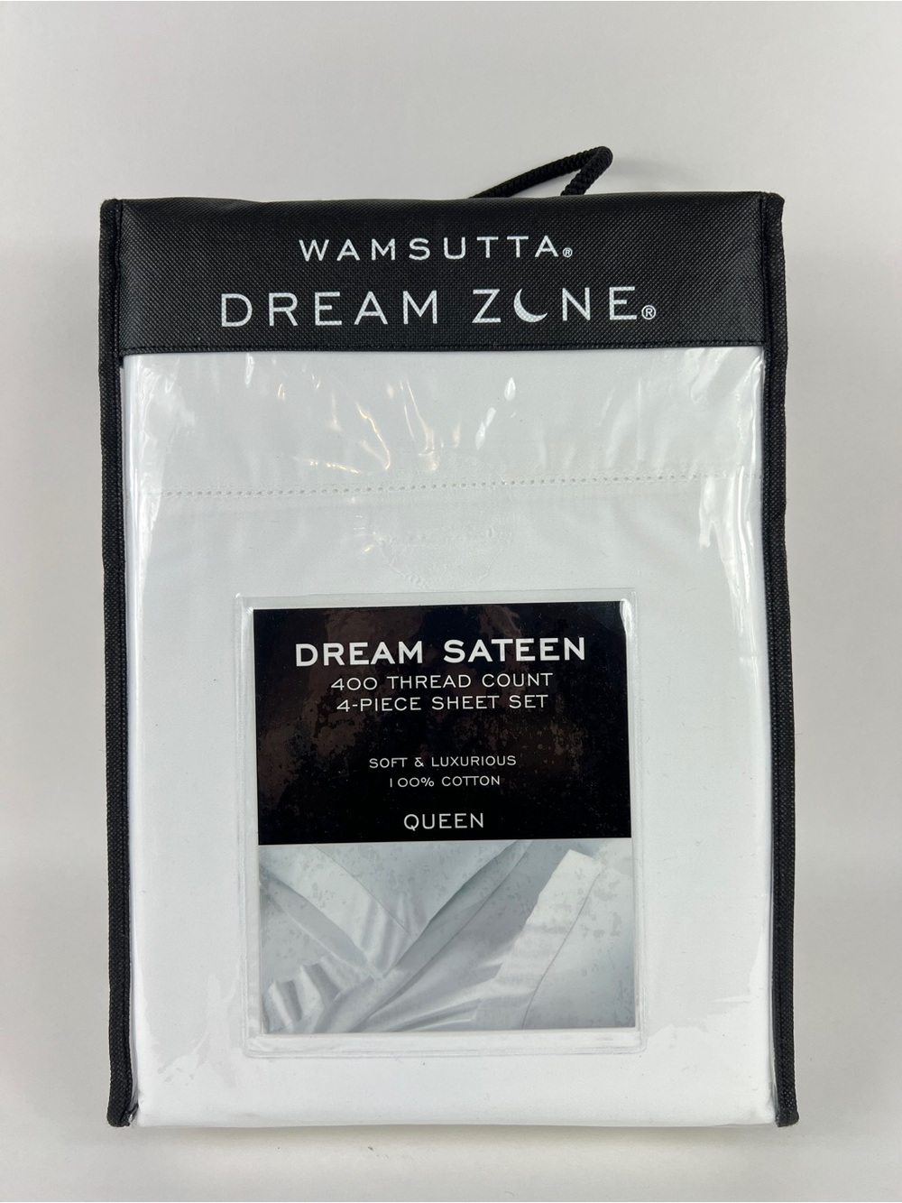 Wamsutta Dream Zone Queen Sheet Set White Sateen 400 TC Luxury Cotton 4 Pc NEW